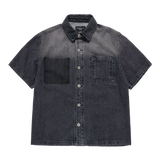 25SS OVERSIZE WASHING DENIM SHORT SLEEVE SHIRTS BLACK