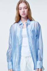 See through shirts Blue