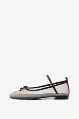 PINTUCK RIBBON FLAT IN GILDED BEIGE&BLACK