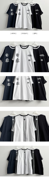Patterned トラックライン半袖T