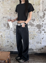 [Unisex] アンダーカッティングブーツカットパンツ
