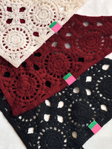 RUSTIC FLOWER CROCHET KERCHIEF