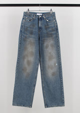 DIRTY STRAIGHT DENIM PANTS