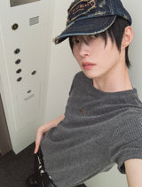 26SS★ [PLAN MADE] バーベル マッスルフィット リブ ハーフ Tシャツ