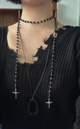 フリンジVネックニットトップ (BLACK)