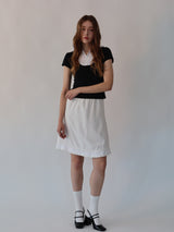 フリーレースミディスカート (white)