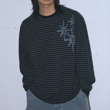 Untitled スターリーナイトスモールストライプロングスリーブ BLack Chacoal