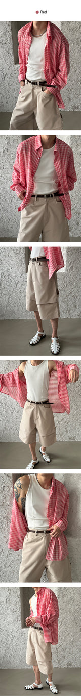 [S/S] Beach check overfit shirts (3color)