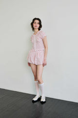 MINI HEART BALLOON SKIRT PANTS / WHITE