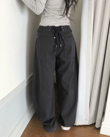 ルーパーバックアイレットコットンワイドパンツ