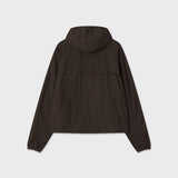 Shirring Hooded Wind Breaker (Brown)