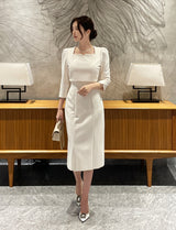 26SS★ Lindas Notch Square H-Line One Piece