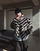 Wavy Gradation Fur Jacket