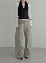 Blin Mesh Cowl Halter Top