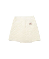 Women’s Clover Heart Quilted Wrap Mini Skirt Light Yellow