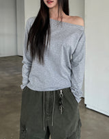 Rabbit Basic Cotton Off Shoulder Long Sleeve