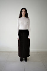 Corduroy maxi skirt, Dark brown