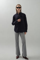 Brooch Convertible Shirt_Navy
