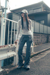 ブーツカットカーゴパンツ (チャコール)