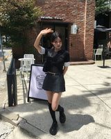 チェックラップスカートパンツ (ベルトセット)