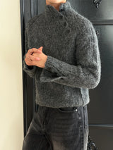 Hair wool half polo knit(3color)