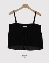 Chiffon Flare Heart Layered Bustier Blouse (2color)