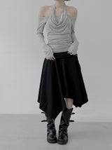 Drape Cowl Neck Halter Off-Shoulder