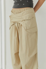 BELT LAYER PANTS / BEIGE