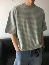 [A-T0094] ジェリーボーダークロップ半袖Tシャツ (3色)