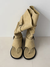 Two-buckle open-toe flip-flop boots