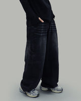 ダブルカーペンターデニムパンツ (Black)