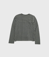 [fiebre]フリルストライプロングスリーブTシャツ グレー
