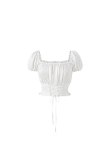 Corset crop blouse (white)