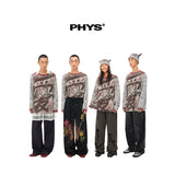 ニットプリント長袖Tシャツ