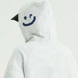 [UNISEX] サイドフードドローイングスマイルフーディー
