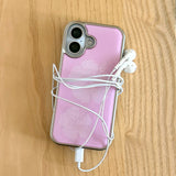 [Epoxy] hibiscus(pink) silver bumper case