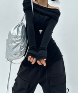(SOFT-FIT/FALL EFFORTLESS CHIC) SOFT LONG SLIM BODY-SHAPING OFF-SHOULDER KNIT