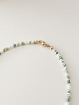 Greeny Green Beads Initials Necklace