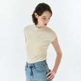 CAP SLEEVE KNIT CREAM