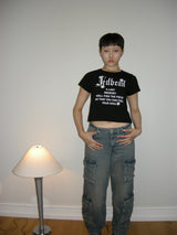 [MADE] ROSE LOGO CROPPED TEE BLACK 