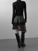 Labelly Pleated Wrap Skirt