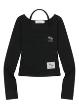 YUNOA HALTER NECK LAYERED LONG SLEEVE T (2COLOR)