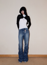  Wool Bolero Hoodie Cardigan_Black