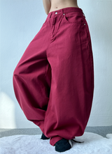 COTTON BASIC BALLOON PANTS❤🤍🤎🖤💚 - 5 COLORS