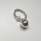 [925silver] Big ball ring