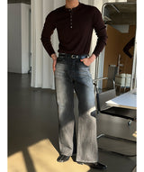 [F/W] ウール70キャッシュマッスルヘンリーネックニット(3color)