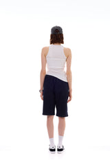 UNBALANCE SLEEVELESS TOP / WHITE