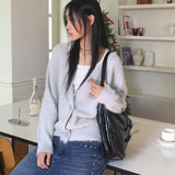 Mozel Wool Angora Oversized-Fit Cardigan