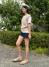 ダークブルードットデニムパンツ code 21100