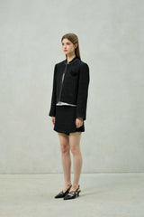 AGLOW TWEED SKIRT PANTS / BLACK